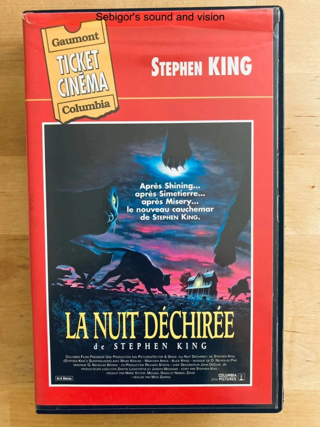 Cassette VHS La nuit déchirée Stephen King.